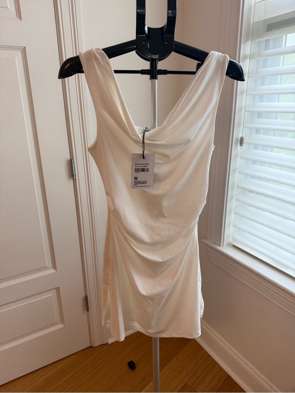 Princess Polly Draped Cowl Neck Mini Dress in White